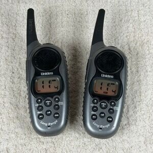 Uniden GMRS720-2 Long Range Walkie Talkies Pair Gray‎ Black Two Way Radios WORKS